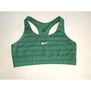 Nike Dri Fit Sports Bra Size‎ Large Green Race Compression Zig Dot Medium-Impact
